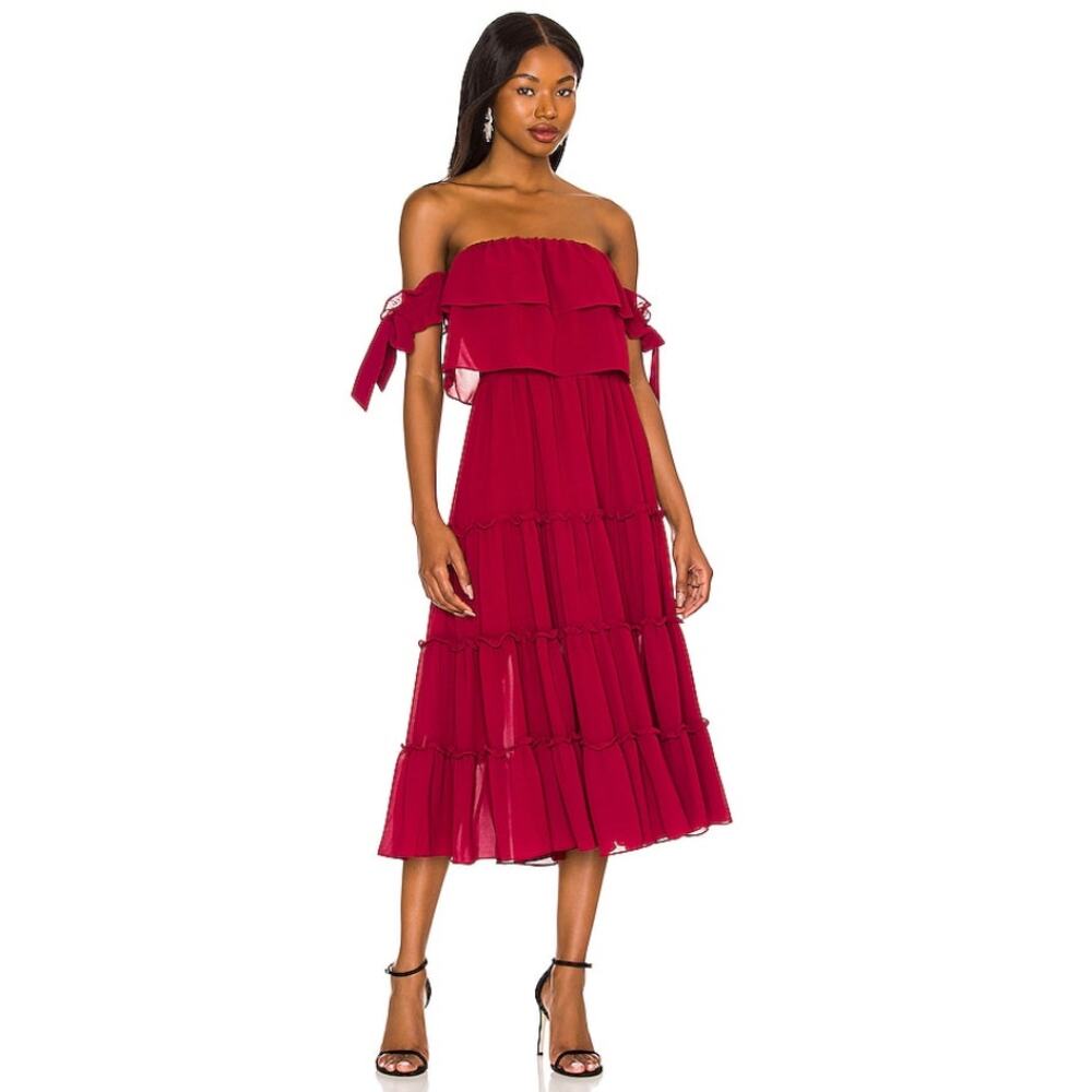 Misa Los Angeles X REVOLVE Micaela Dress Burgundy Womens Medium - Picture 16 of 16